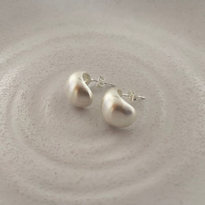 Aretes Media Luna Plateados