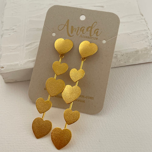 Aretes Corazones Lineal